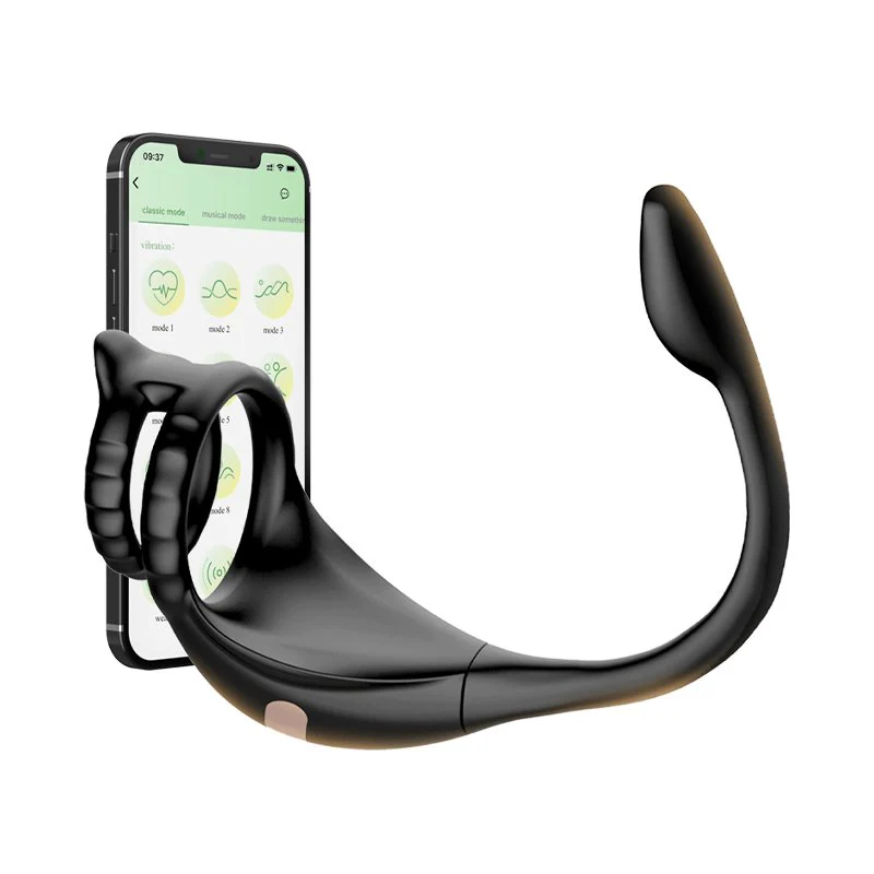Anillo para el pene 3 en 1 con plug anal multiestimulación
